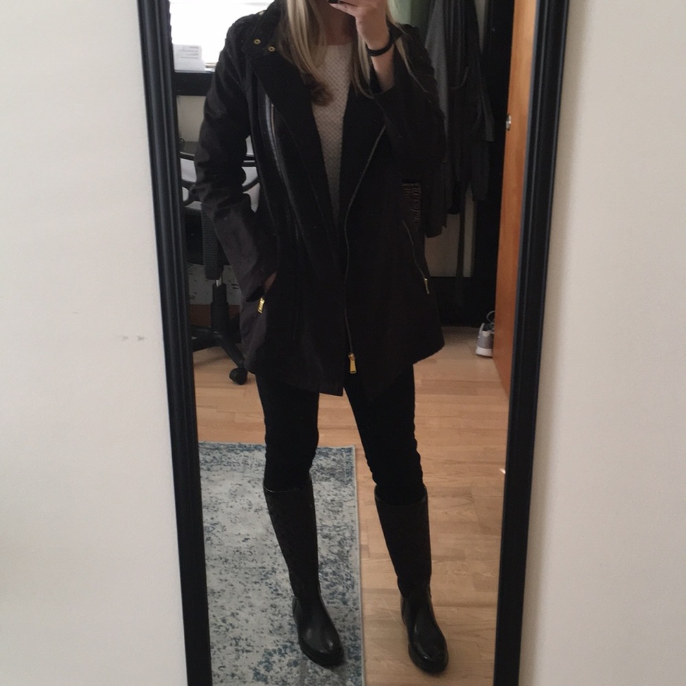 Micheal Kors Trench Coat Rain Jacket Black XS - Picture 4 of 5